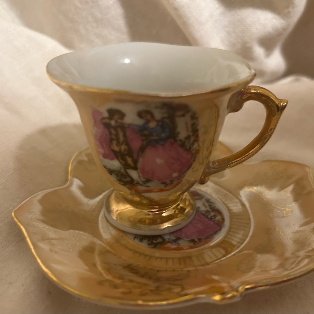 Vintage Lustreware Elbro mini Tea cup Set of 4